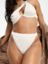 South Beach mix & match rib high waist high leg bikini bottom in cream