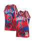 Men's Allen Iverson Red Philadelphia 76ers Hardwood Classics 1996 Hyper Hoops Swingman Jersey Красный, Small - фото #2