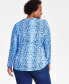 Фото #2 товара Plus Size Printed Zip-Detail Top, Created for Macy's