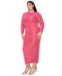 ფოტო #2 პროდუქტის Plus Size Kylo Textured Bodycon Dress