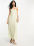 Фото #2 товара ASOS DESIGN fringe crochet cami maxi dress in stone