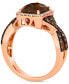 Фото #3 товара Chocolate Quartz (2 ct. t.w.) & Diamond (5/8 ct. t.w.) Halo Twist Ring in 14k Rose Gold