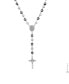 Men's Stainless Steel Prayer Rosary 28" Lariat Necklace
