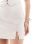 ASOS DESIGN side split mini skirt in stone and white stripe co-ord