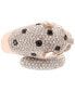 ფოტო #3 პროდუქტის EFFY® Black & White Diamond (1-1/2 ct. t.w.) & Tsavorite (1/20 ct. t.w.) Signature Panther Ring in 14k Rose Gold