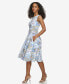 Фото #4 товара Women's Floral-Print Sleeveless Fit & Flare Dress