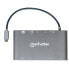Фото #9 товара Manhattan USB-C Dock/Hub with Card Reader - Ports (x8): USB-C to HDMI - Audio 3.5mm - Ethernet - Mini DisplayPort - USB-A (x3) and USB-C - With Power Delivery to USB-C Port (60W) - Cable 20cm - Aluminium - Grey - Three Year Warranty - Retail Box - USB 3.2 Gen 1 (3.