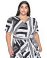 Plus Size Printed Faux-Wrap Maxi Dress, Created for Macy's