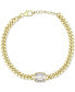 ფოტო #1 პროდუქტის Cubic Zirconia Large Cuban Link Bracelet in 14k Gold-Plated Sterling Silver