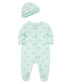Baby Girls Delicate Floral Footie with Hat