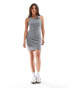 Brave Soul acid wash jersey dress in grey