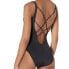 BCBG Women's 239924 Solid Ring Plunge One Piece Black Swimsuit Size S