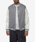 ფოტო #5 პროდუქტის Men's Wool Varsity with Grainy Polyurethane Sleeves Bomber Jacket