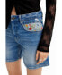 Фото #5 товара Women's Embroidered denim shorts