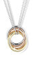 Фото #1 товара Fashionable double tricolor silver necklace M43089