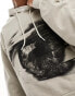 COLLUSION Distorted eye graphic hoodie in stone