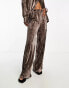 Extro & Vert velvet super wide leg trousers co-ord in mink