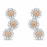 Charming long bicolor earrings with flowers K EA1118W