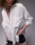 Фото #4 товара Topshop cotton casual shirt in ivory