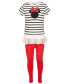 ფოტო #2 პროდუქტის Little Girls 2-Pc. Minnie Mouse Silhouette Top & Leggings Set