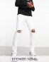 Фото #1 товара ASOS DESIGN skinny jeans with knee rips in white