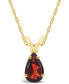 Фото #1 товара Macy's garnet (1-1/5 ct.t.w) Pendant Necklace in 14K Yellow Gold