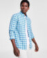 Фото #3 товара Men's Classic-Fit Plaid Button-Down Shirt