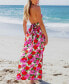 ფოტო #2 პროდუქტის Women's Floral Halterneck Smocked Bodice Maxi Beach Dress