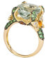 Фото #4 товара Multi-Gemstone (8-3/4 ct. t.w.) & Vanilla Diamond (1/4 ct. t.w.) Statement Ring in 14k Gold