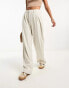 Фото #4 товара Hollister wide leg tailored trousers in cream