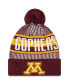 Фото #1 товара Men's Maroon Minnesota Golden Gophers Logo Striped Cuff Knit Hat with Pom