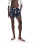 Hollister 5inch maritime print swim shorts in navy