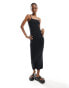 COLLUSION square neck cami maxi dress in black