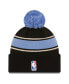 Фото #2 товара Men's Black Atlanta Hawks 2023/24 City Edition Cuffed Pom Knit Hat