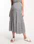 Фото #4 товара The Frolic Maternity tiered summer beach skirt co-ord in black and white gingham