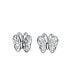 ფოტო #1 პროდუქტის Small Animals Nature Garden Insects Filigree Butterfly Stud Earrings For Women Sterling Silver