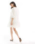 & Other Stories floaty mini dress with bow tie detail and tiered hem in white