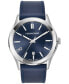 Salvatore Men's Swiss Classic Blue Leather Strap Watch 42mm