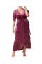 ფოტო #1 პროდუქტის Plus Size Cara Velvet High Low Long Wrap Dress