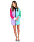 Фото #4 товара Women's David Multi Colorblock Shirt Dress