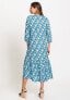 Фото #2 товара Women's 3/4 Sleeve Ikat Print Maxi Dress