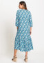 Women's 3/4 Sleeve Ikat Print Maxi Dress