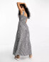 Esmee Exclusive shirred waist maxi summer dress in black and white gingham