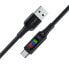 Фото #4 товара Kabel przewód USB-A - USB-C 60W z wyświetlaczem 1.2m czarny