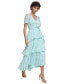 ფოტო #8 პროდუქტის Plus Size Printed Tie-Waist Tiered Chiffon Dress