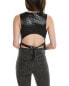 Фото #2 товара Helmut Lang Croc-Embossed Leather Vest Women's Black Xs