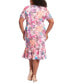 ფოტო #2 პროდუქტის Plus Size Twisted Floral Fit & Flare Dress