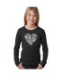 ფოტო #1 პროდუქტის Big Girl's Word Art Long Sleeve T-Shirt - Heart Flowers