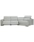 Фото #7 товара Jenneth 3-Pc. Leather Sofa with 2 Power Motion Recliners and Cuddler, Created for Macy's