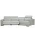 Фото #13 товара CLOSEOUT! Jenneth 3-Pc. Leather Sofa with 2 Power Motion Recliners and Cuddler, Created for Macy's